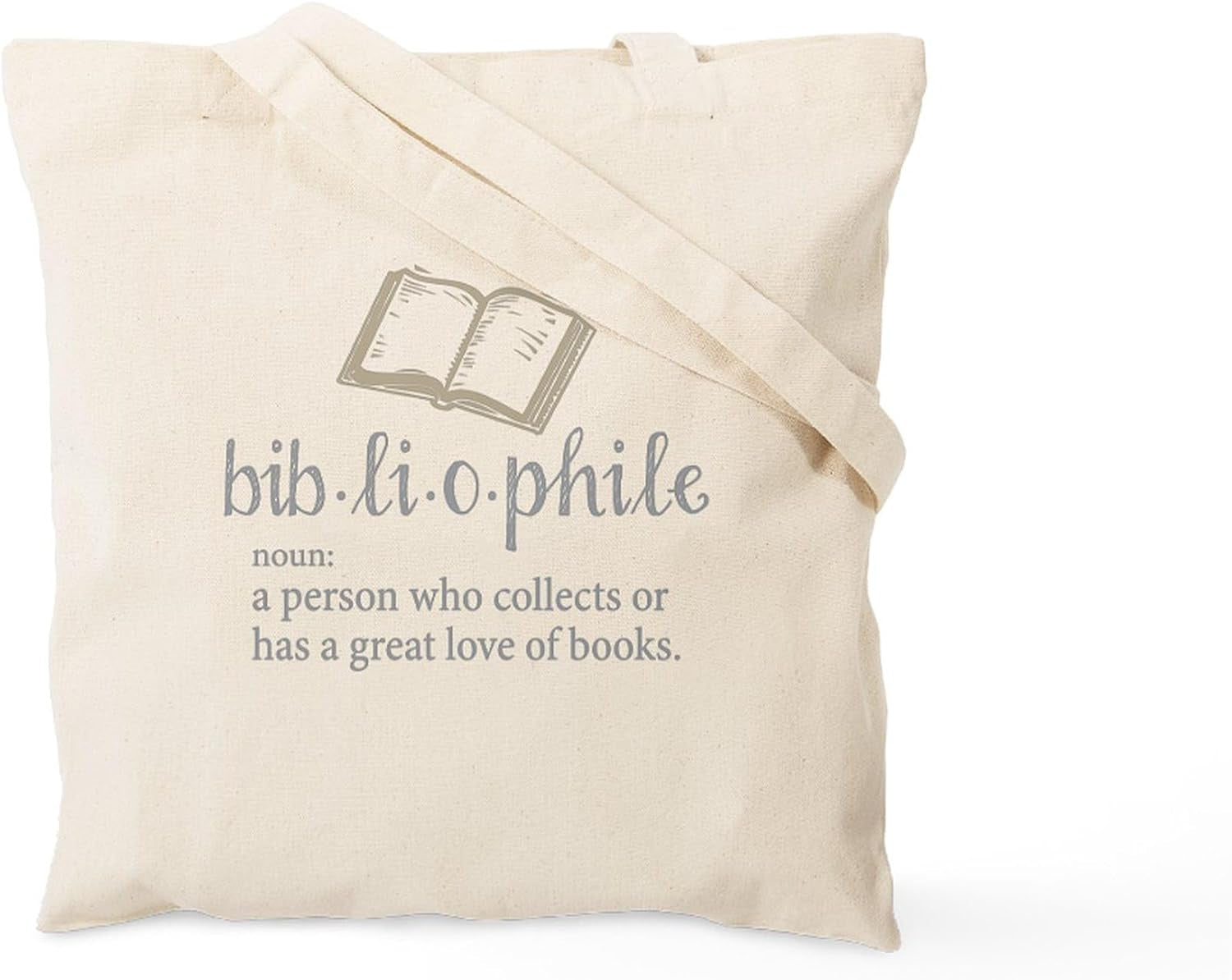 Bibliophile Tote Bag Natural Canvas Tote Bag, Reusable Shopping Bag