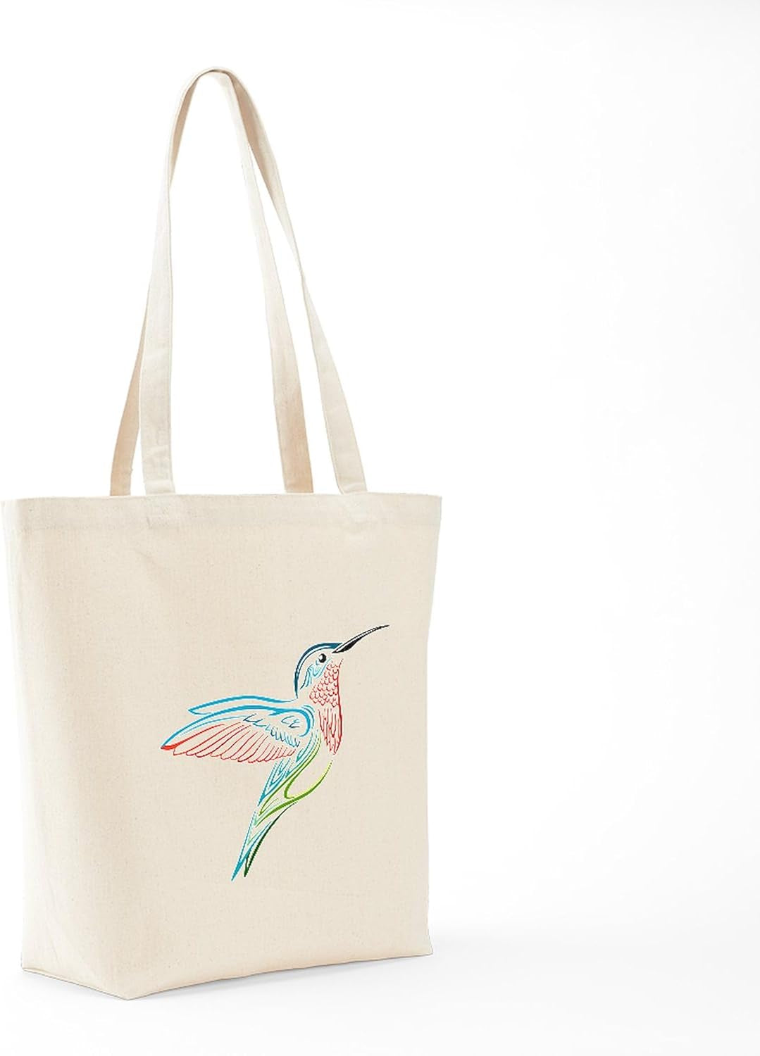 Hummingbird Tote Bag Natural Canvas Tote Bag, Reusable Shopping Bag