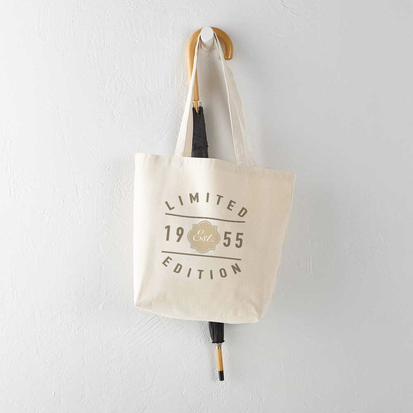 - 1955 Limited Edition Tote Bag - Natural Canvas Tote Bag, Cloth Shopping Bag