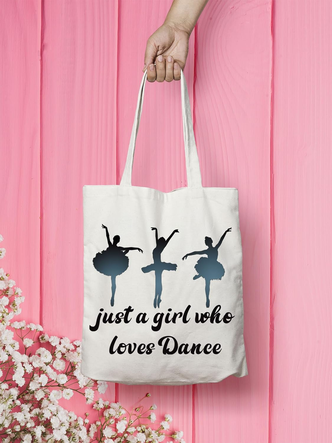 Dancer Tote Bag Just a G Who Loves Dance Shoulder Bag Dance Lover Gifts Ballerina Gift Bag Ballet G Gifts(Loves Dance Tote)