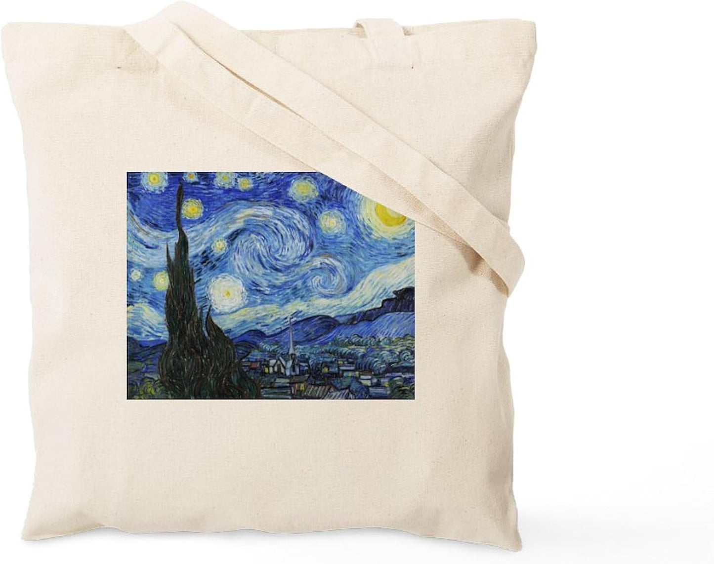 the Starry Night by Vincent Van Gogh Tote Bag Natural Canvas Tote Bag, Reusable Shopping Bag