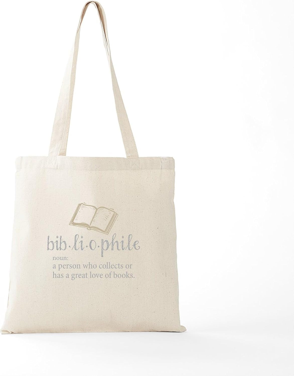 Bibliophile Tote Bag Natural Canvas Tote Bag, Reusable Shopping Bag