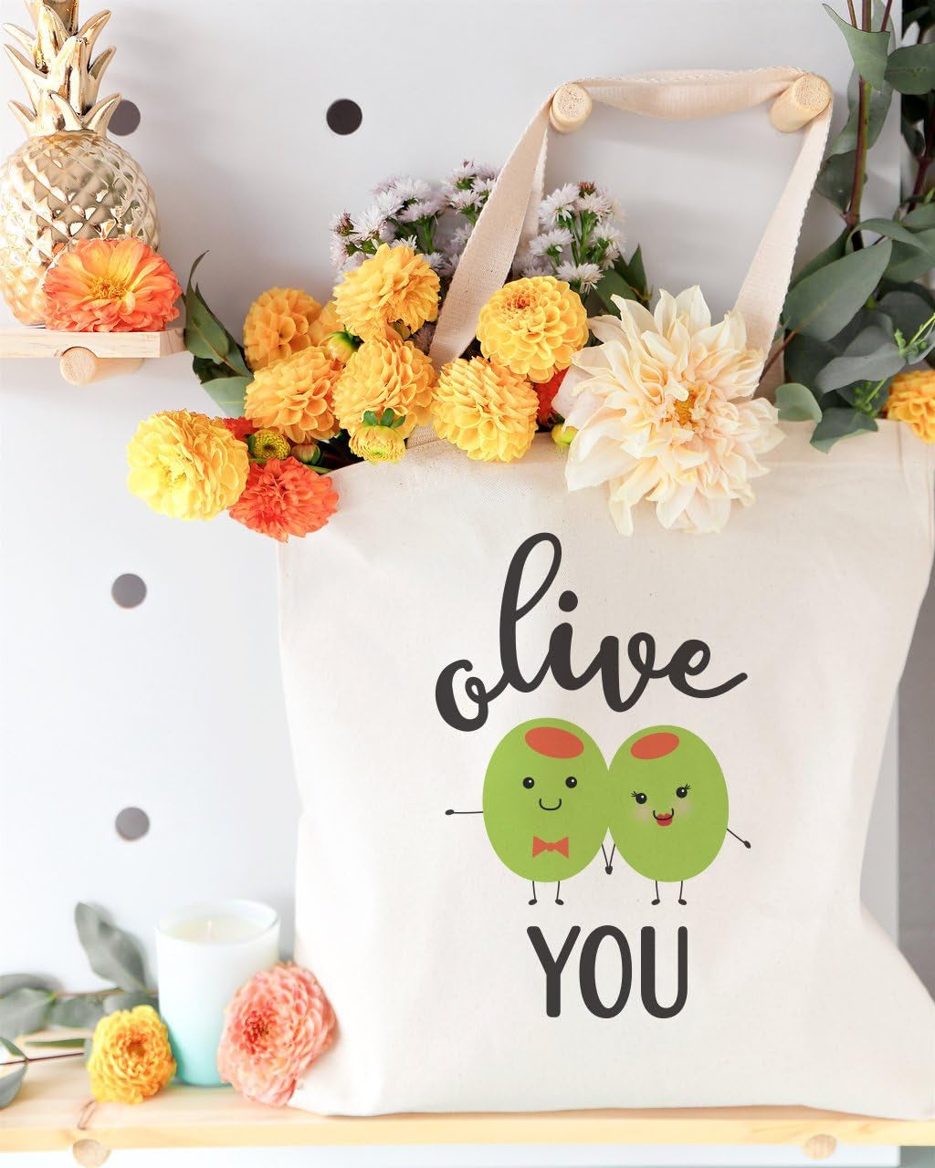 Food Pun Reusable Grocery Bag and Farmers Market Tote Bag