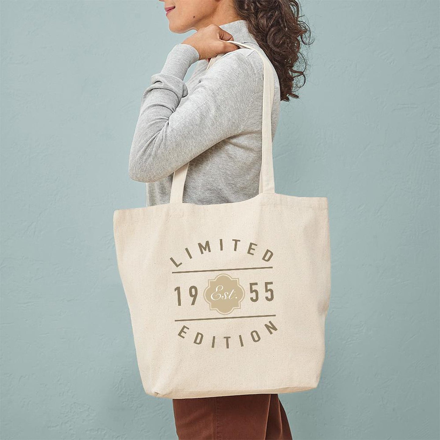 - 1955 Limited Edition Tote Bag - Natural Canvas Tote Bag, Cloth Shopping Bag