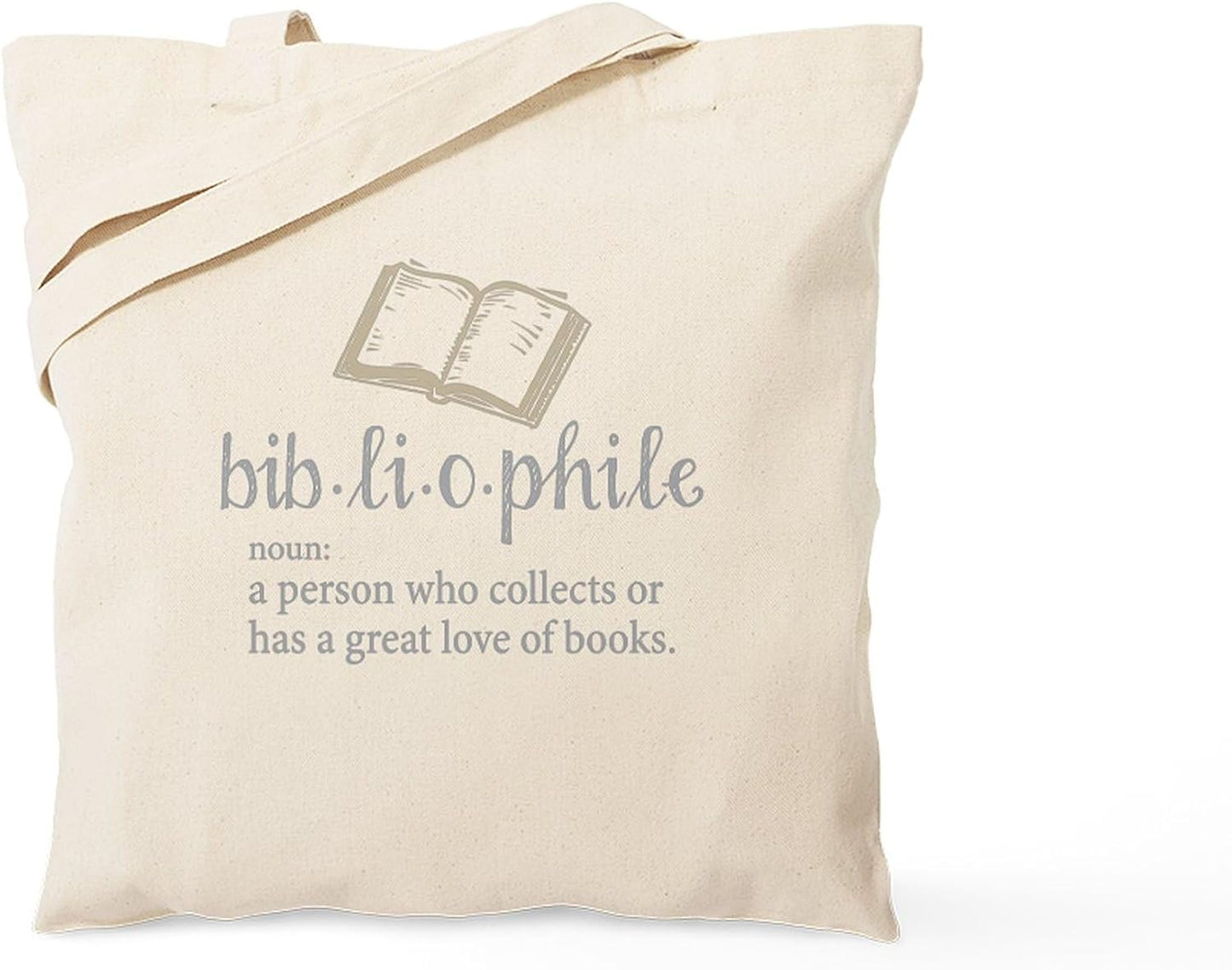 Bibliophile Tote Bag Natural Canvas Tote Bag, Reusable Shopping Bag