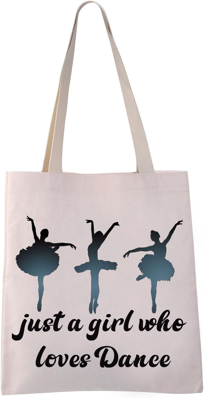 Dancer Tote Bag Just a G Who Loves Dance Shoulder Bag Dance Lover Gifts Ballerina Gift Bag Ballet G Gifts(Loves Dance Tote)