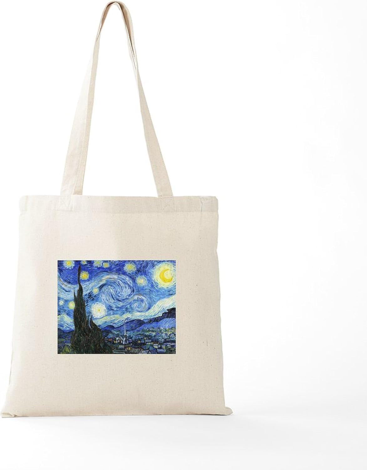 the Starry Night by Vincent Van Gogh Tote Bag Natural Canvas Tote Bag, Reusable Shopping Bag