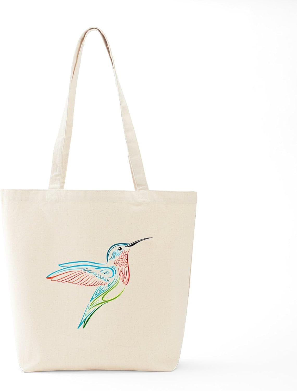 Hummingbird Tote Bag Natural Canvas Tote Bag, Reusable Shopping Bag