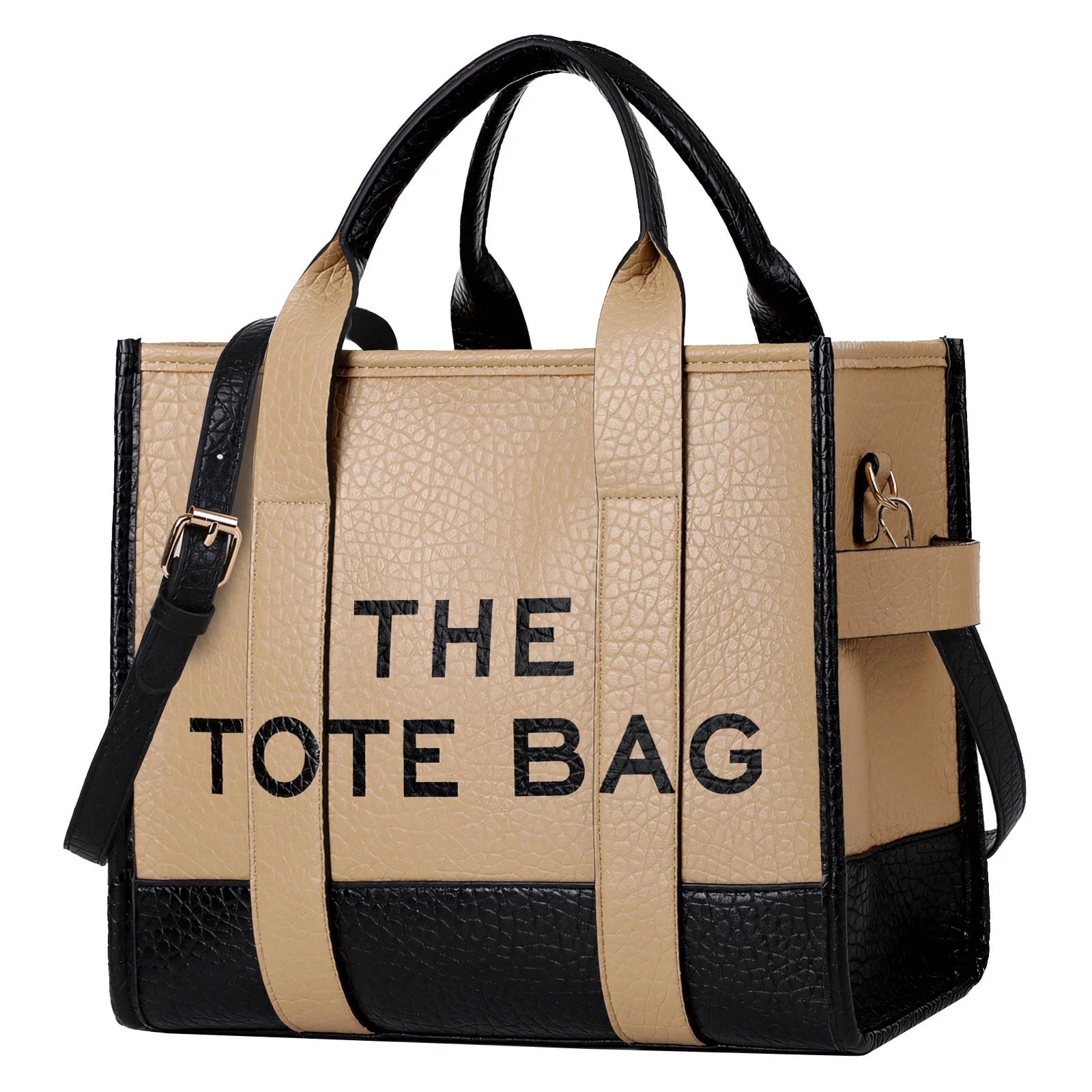 Tote Bags,Leather Dark Khaki Leisure Bags with Zipper,;Large Shopping Handbags for Women