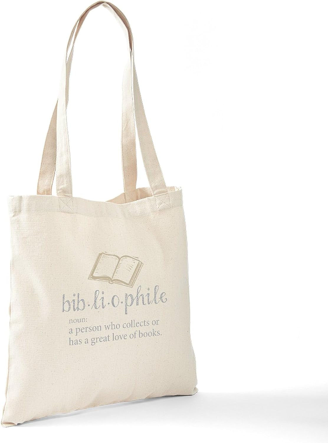 Bibliophile Tote Bag Natural Canvas Tote Bag, Reusable Shopping Bag