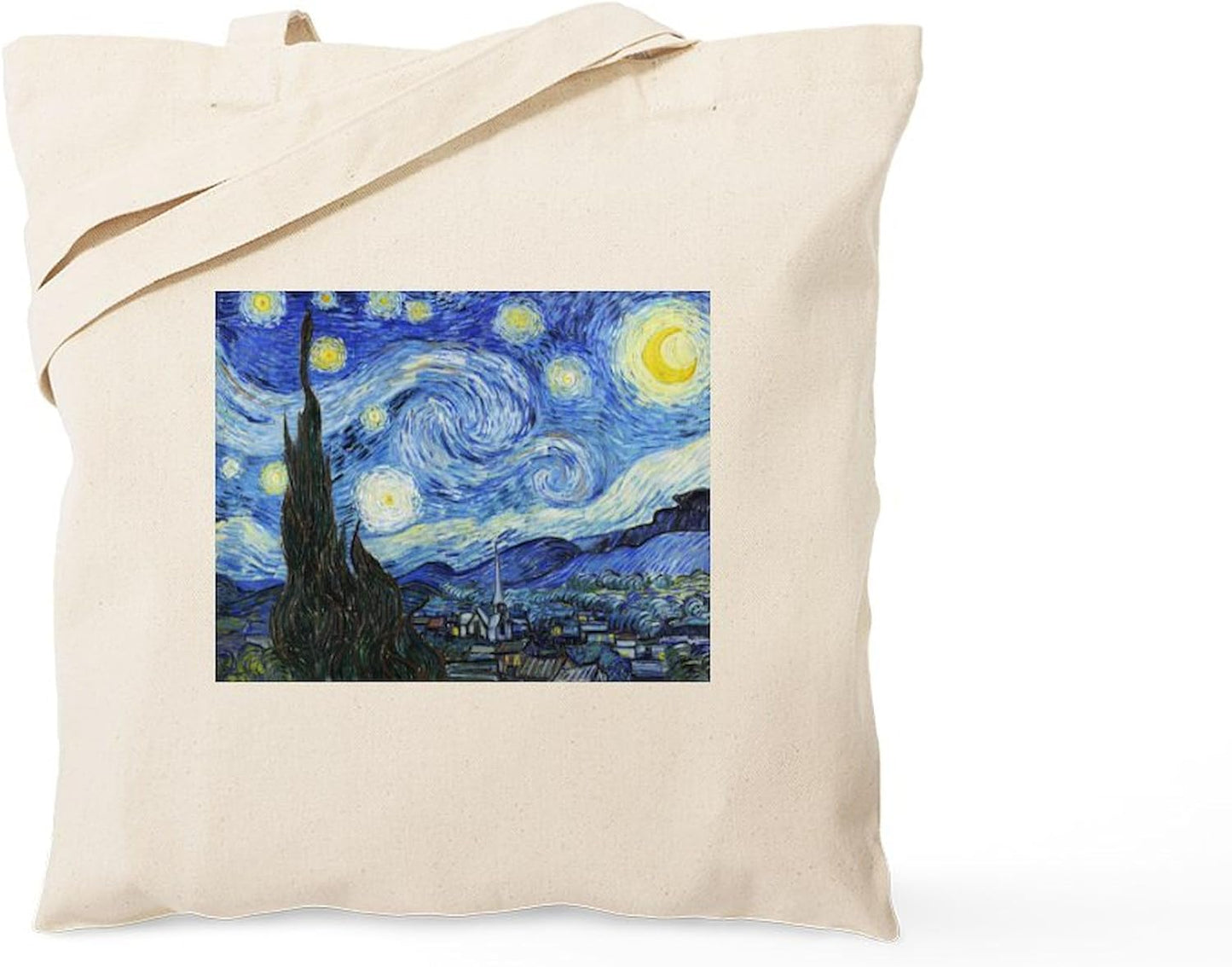 the Starry Night by Vincent Van Gogh Tote Bag Natural Canvas Tote Bag, Reusable Shopping Bag