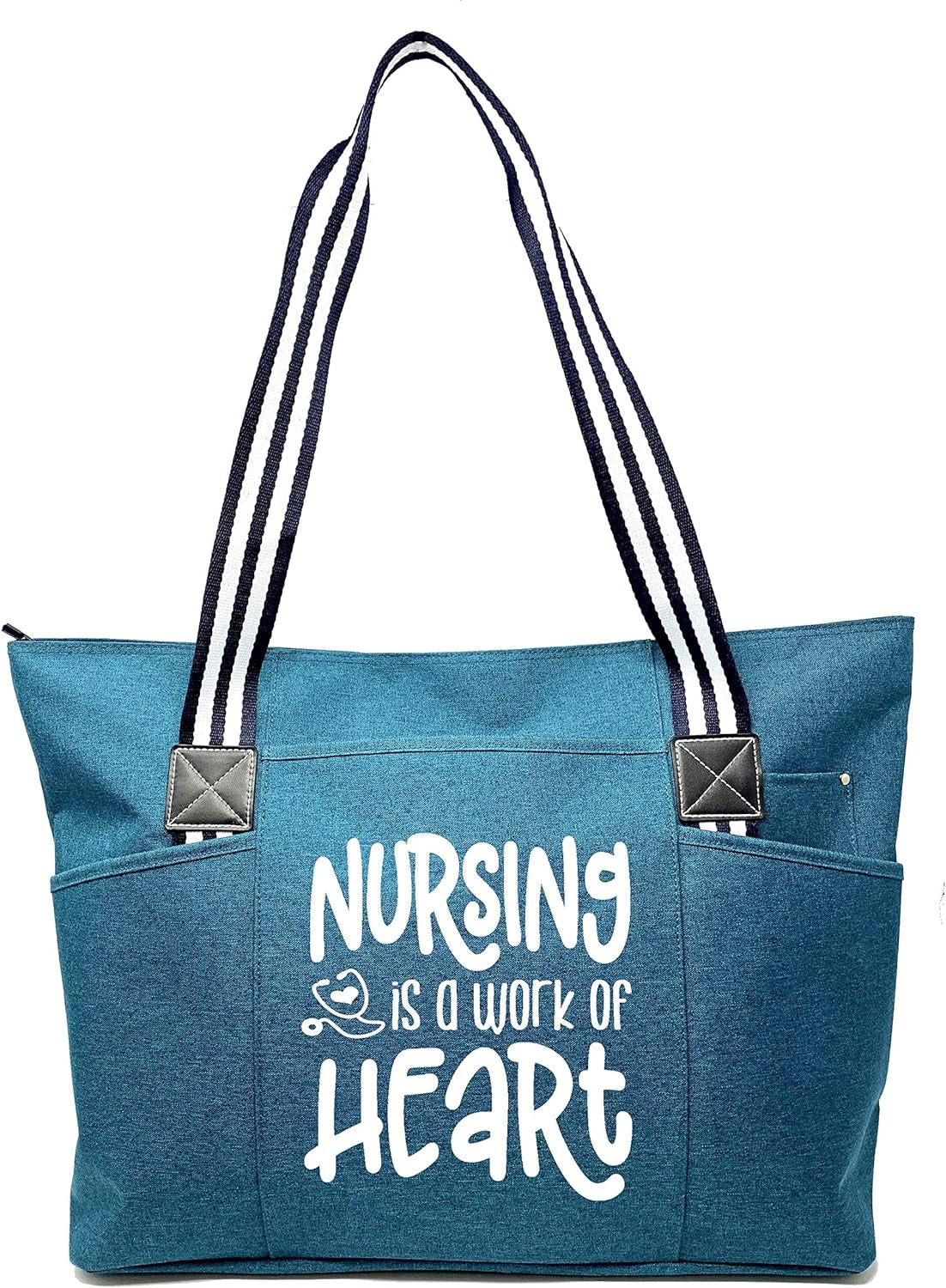 Nurse Tote Bag for Work - Christmas Gifts for Women Large Nursing Bag with Zipper, Pockets & Reliable Straps - Spacious Bag