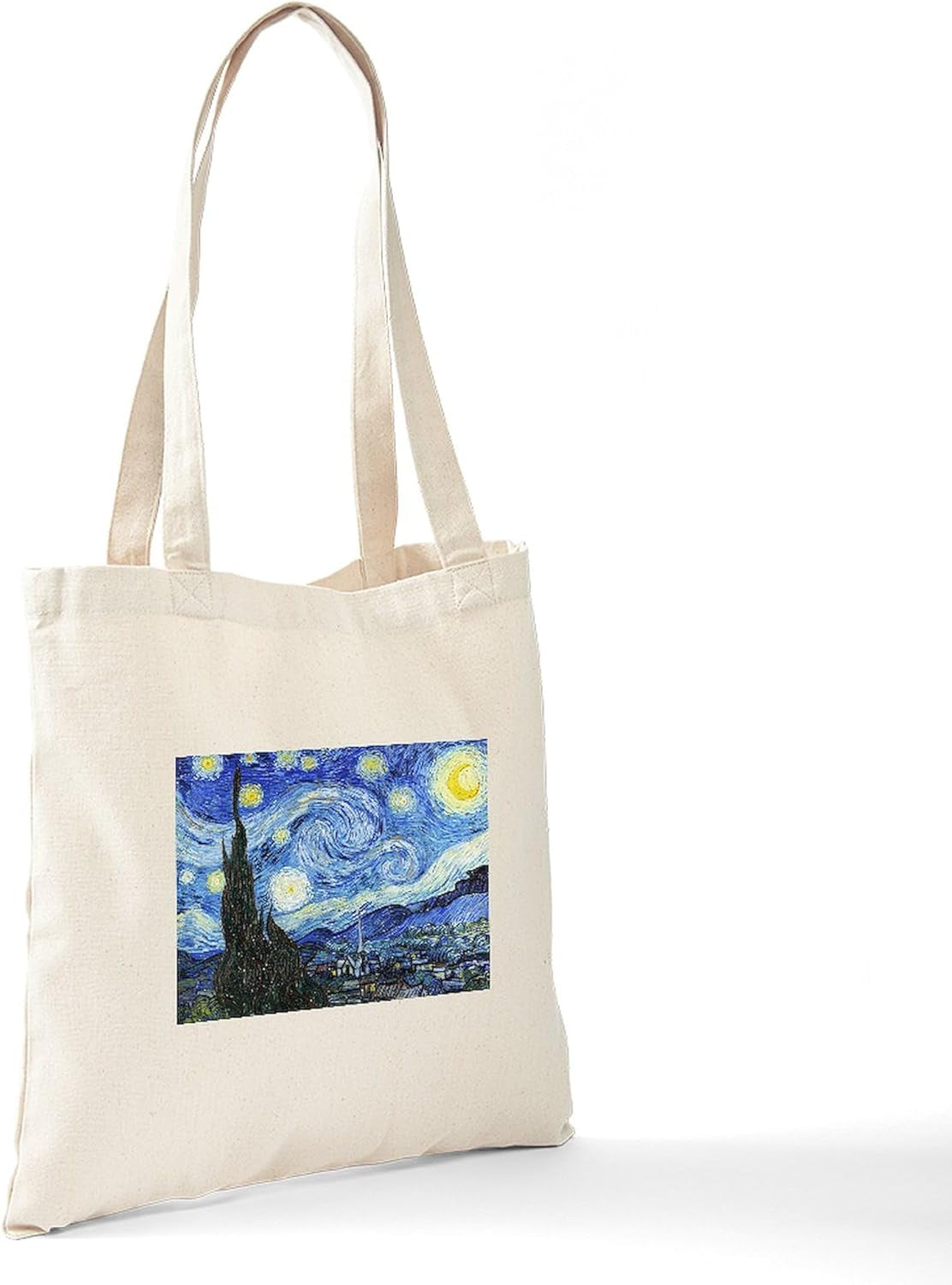 the Starry Night by Vincent Van Gogh Tote Bag Natural Canvas Tote Bag, Reusable Shopping Bag