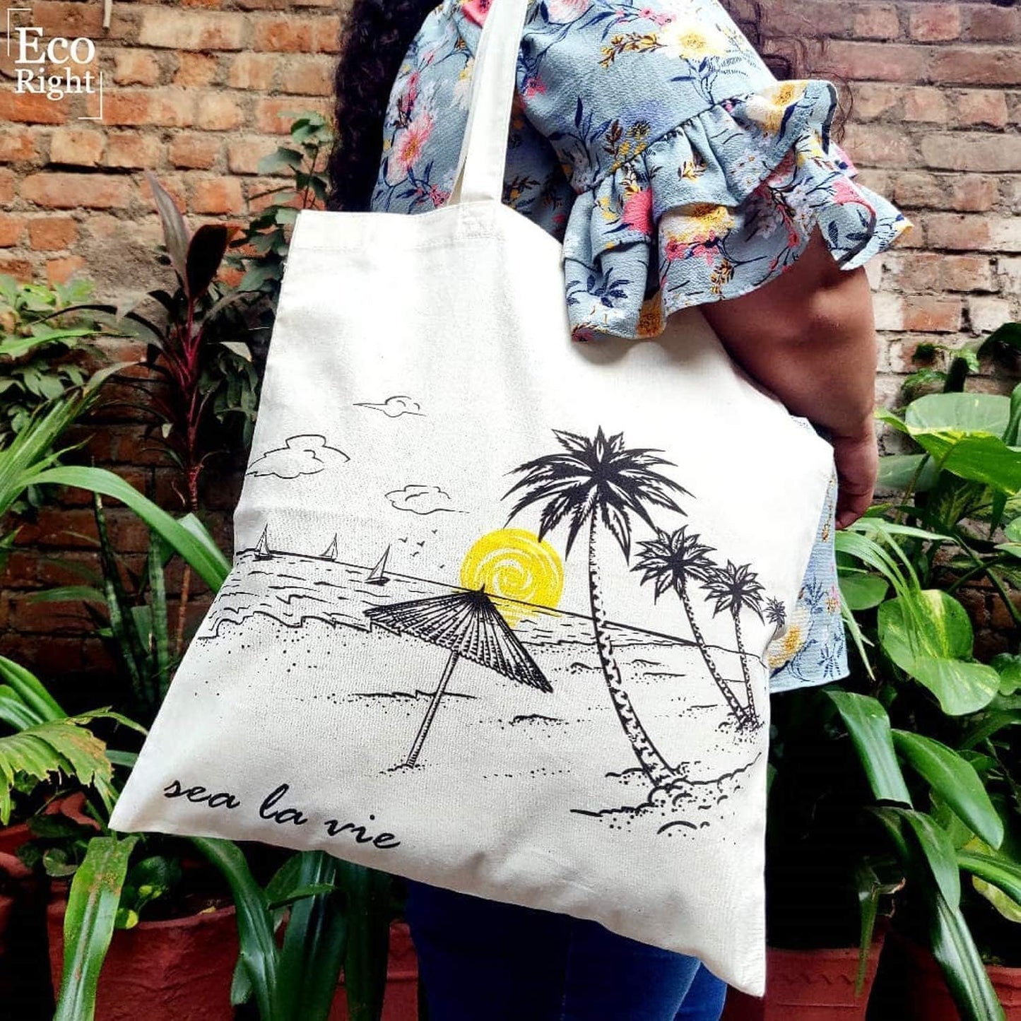 Aesthetic Canvas Tote Bag for Women, Reusable Cotton Tote Bag for Grocery, Shopping, Beach & Daily Use